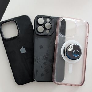 iPhone 15 Pro Max Black and Clear iPhone Cases Set